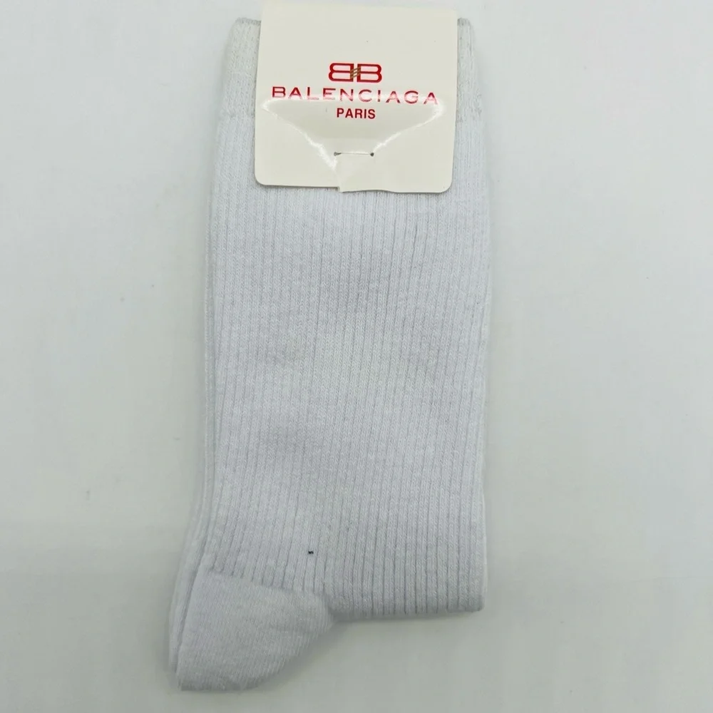 Balenciaga White Casual Crew Socks for Children EU Size 22 or U.S. 6-10 NWT